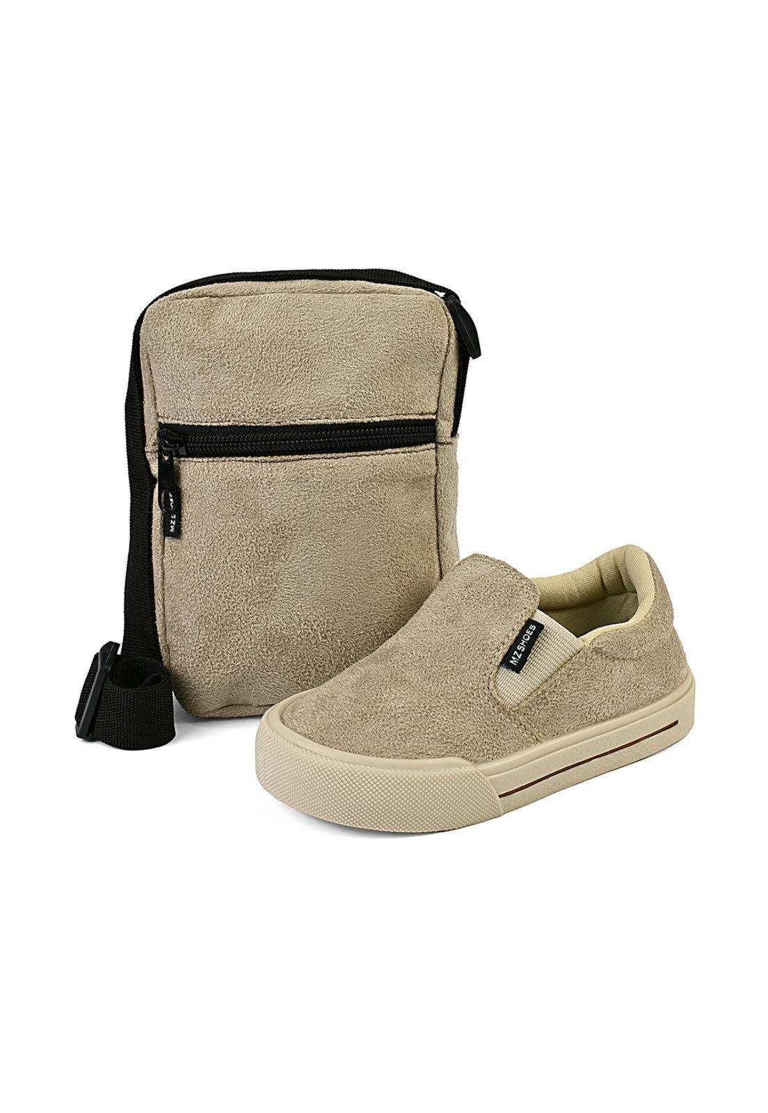 Infantil – Tênis Slip On Menino Iate Calce Fácil Casual Marfim Mzkid