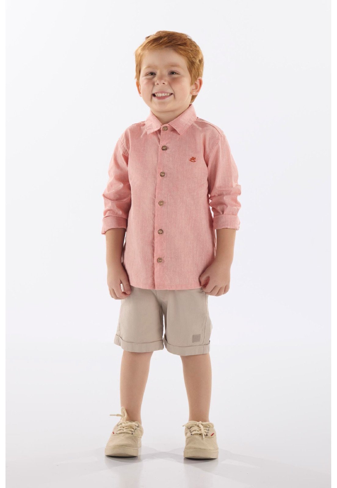 Infantil - Camisa em Linho e Algodão Up Baby Laranja