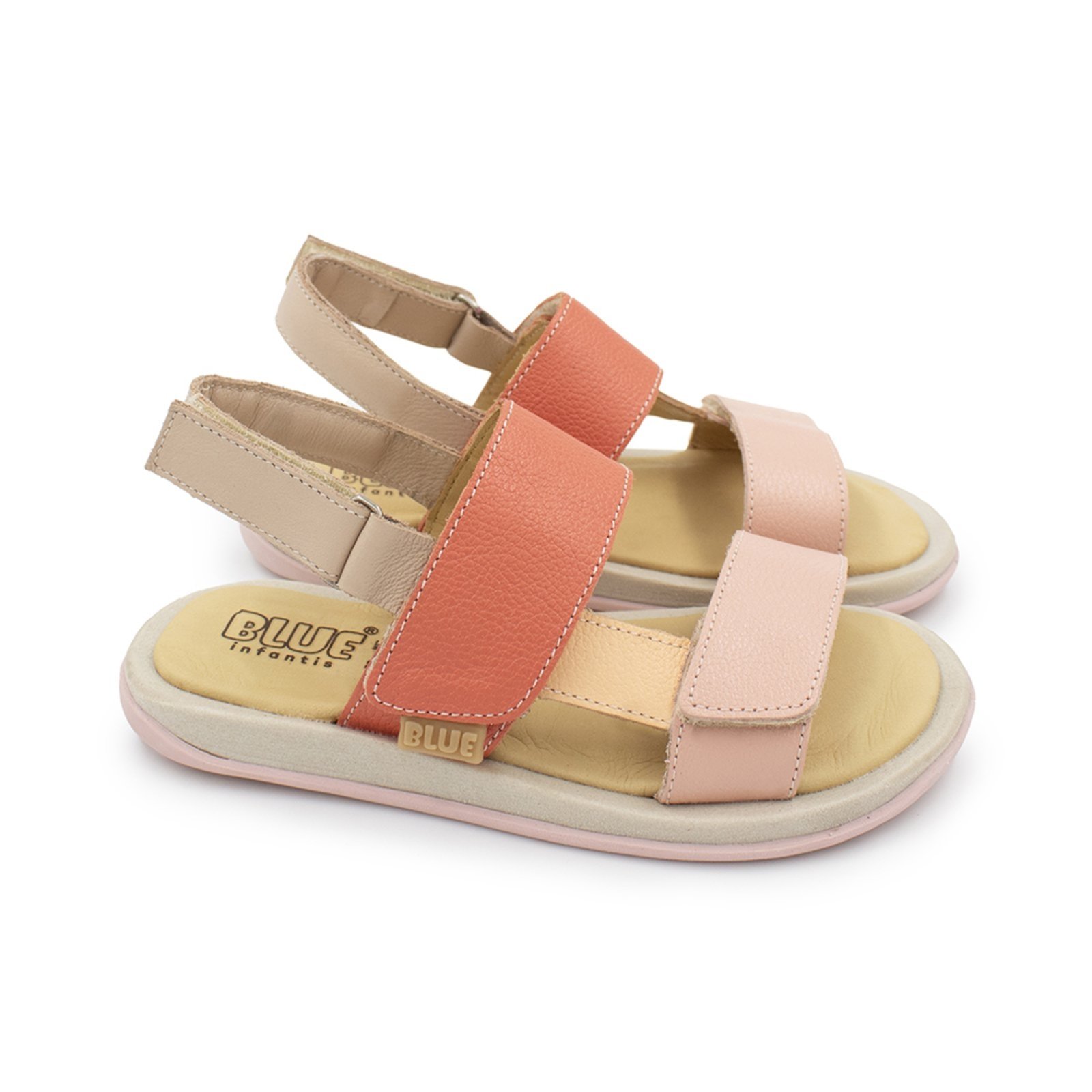 Infantil - Sandalia Menina Blue Paty Couro Laranja