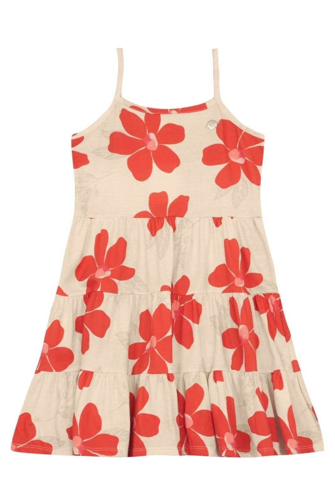 Infantil - Vestido menina de flores colorido Brandili -Natural