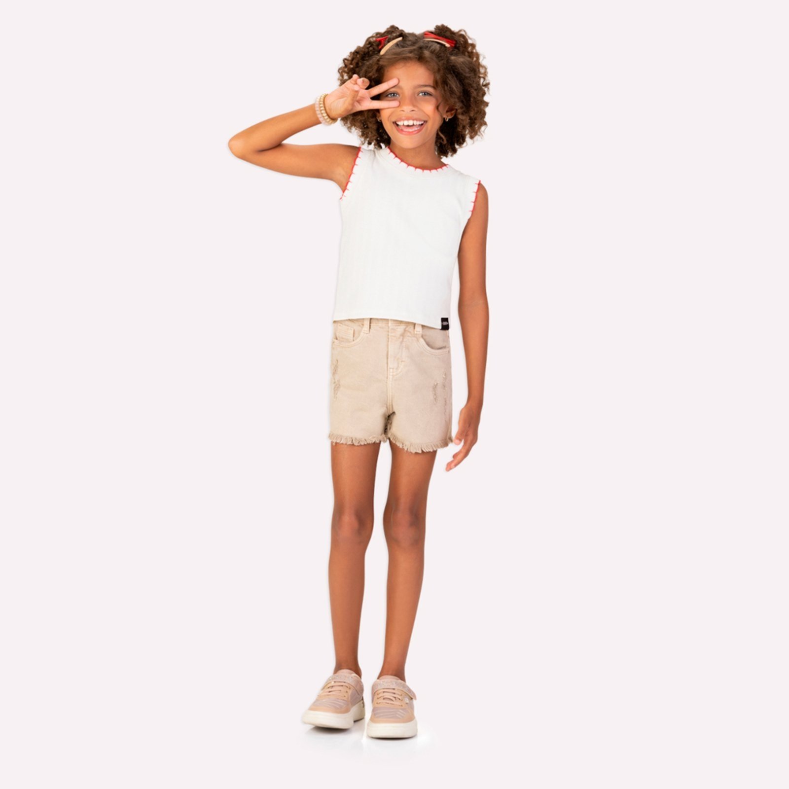 Infantil – Blusa Cropped Menina em Ribana Kyly