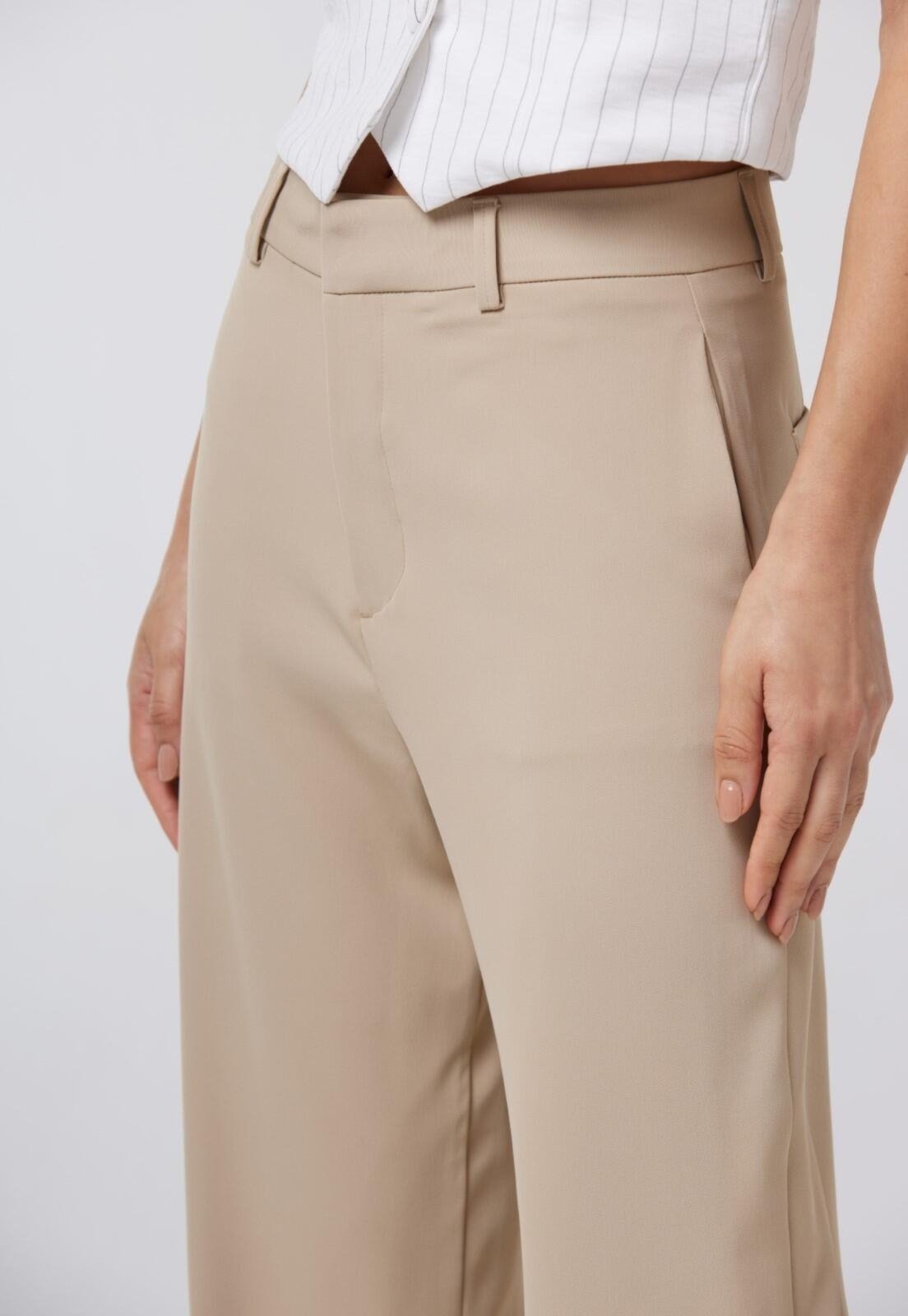 CALÇA ALFAIATARIA CINTURA ALTA TRAYMON – KAKI CLARO – 50