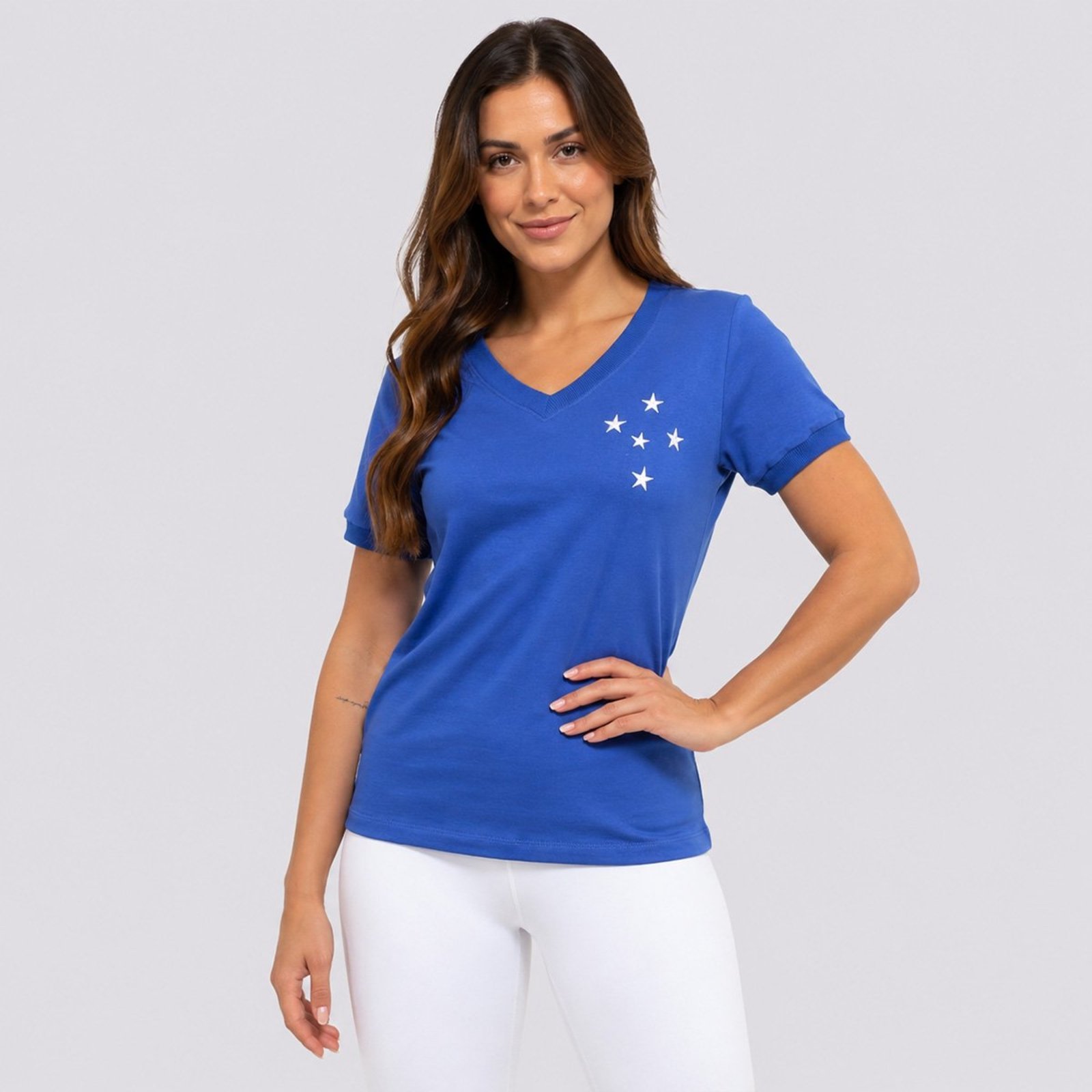 Camisa Cruzeiro Retrô 1976 Feminina Azul