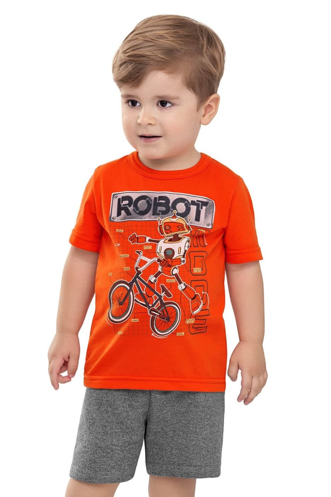 Infantil - Conjunto Menino Estampa Radical Elian Laranja
