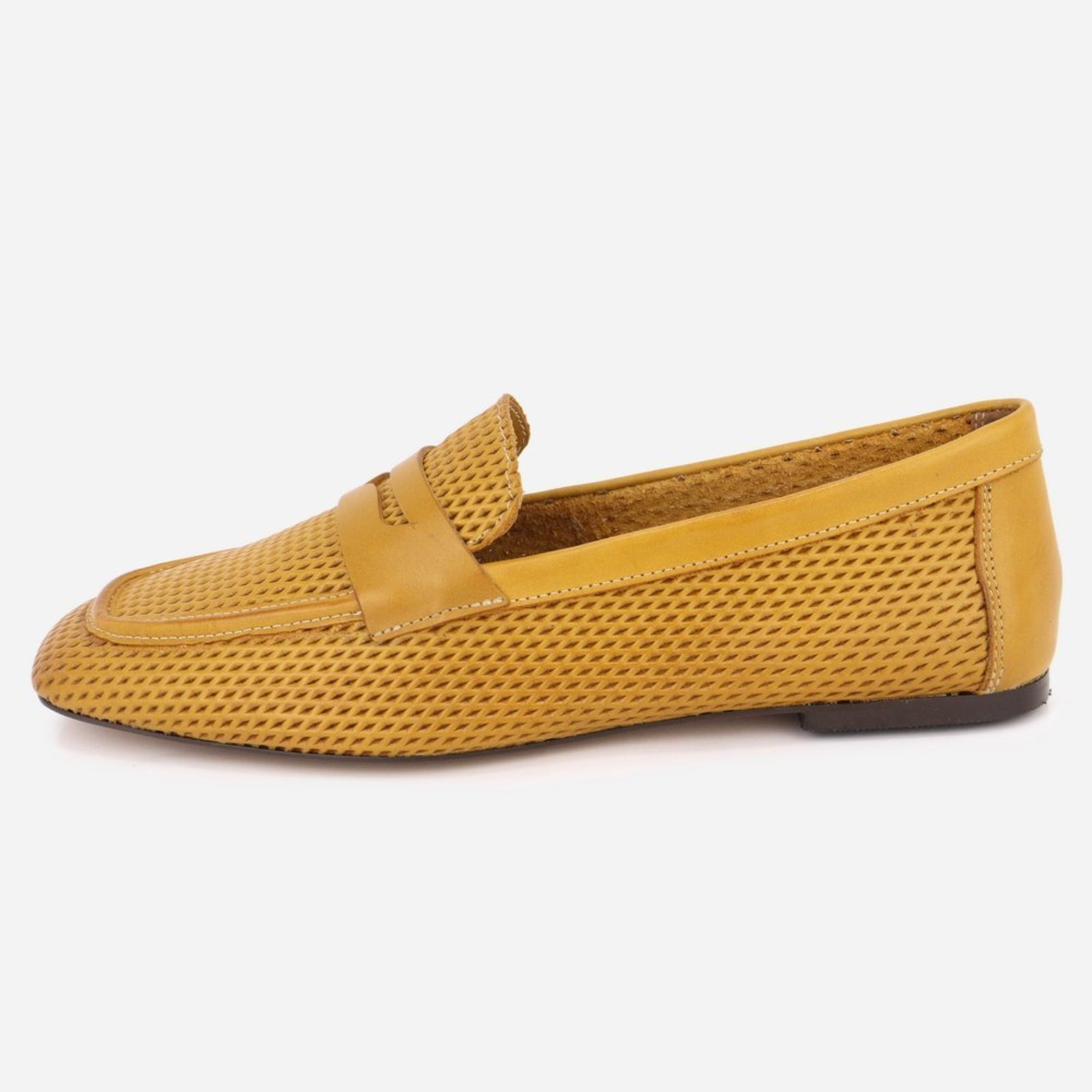 Mocassim Feminino Confortável Texturizado Em Couro Elegante Casual Social Clássico Maria Paula Mel