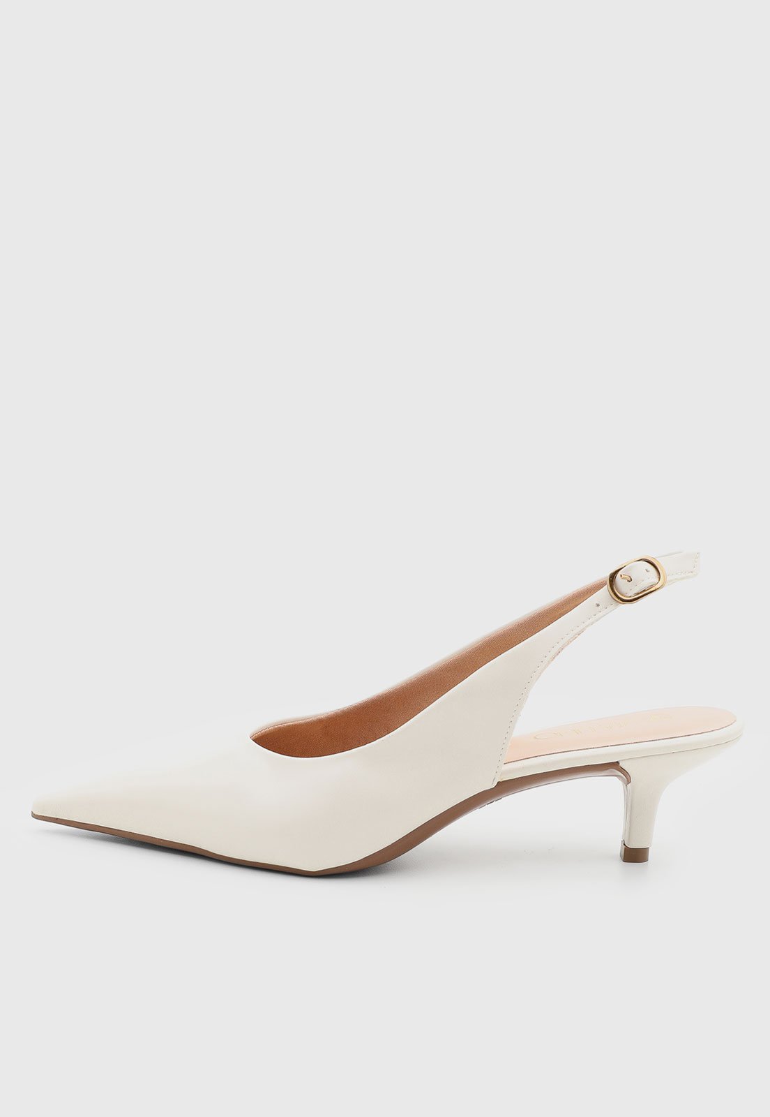 Scarpin Feminino VIA UNO Bico Fino Branco