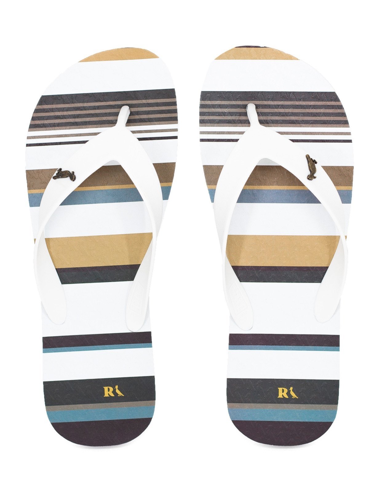 Chinelo Masculino Reserva Go Stripes Borracha Confortável Premium Branco Stripes