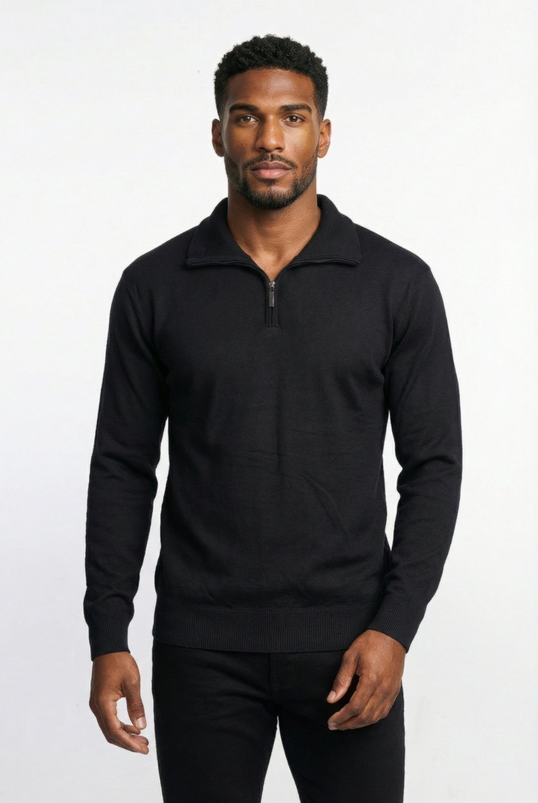 Blusa masculina gola com zíper 90207 - Preto