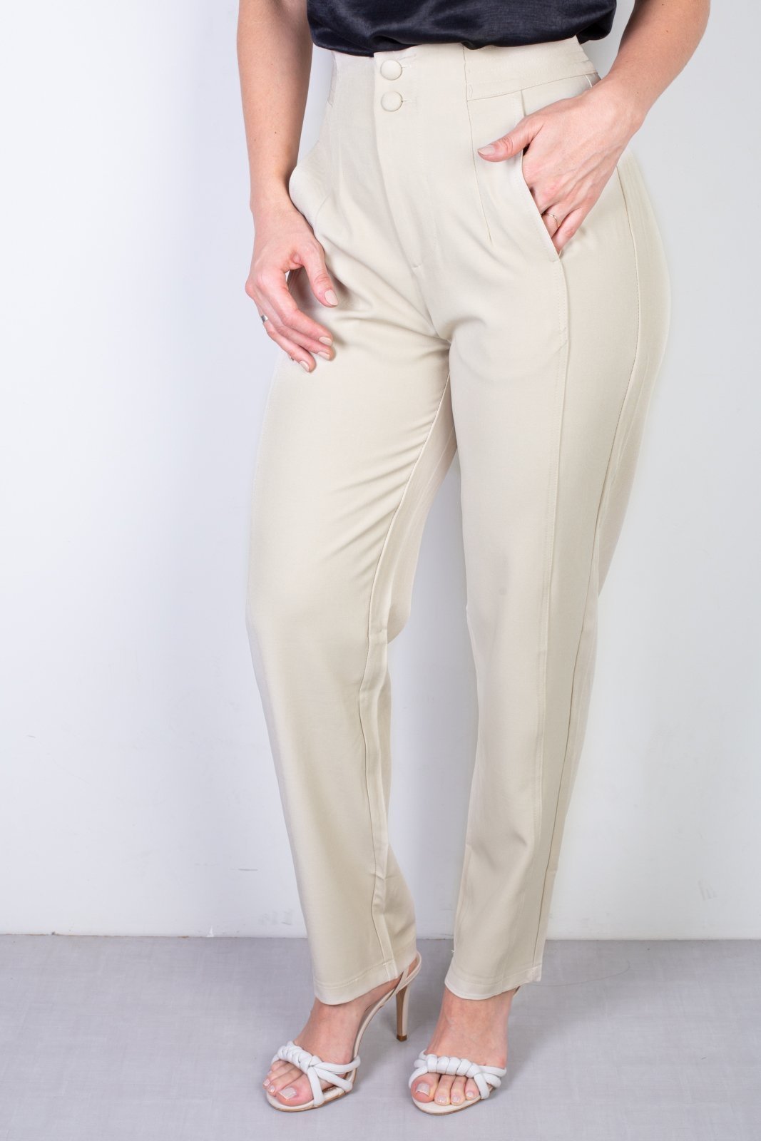 Calça Enluaze Feminina Alfaiataria Skinny 51985 – Bege