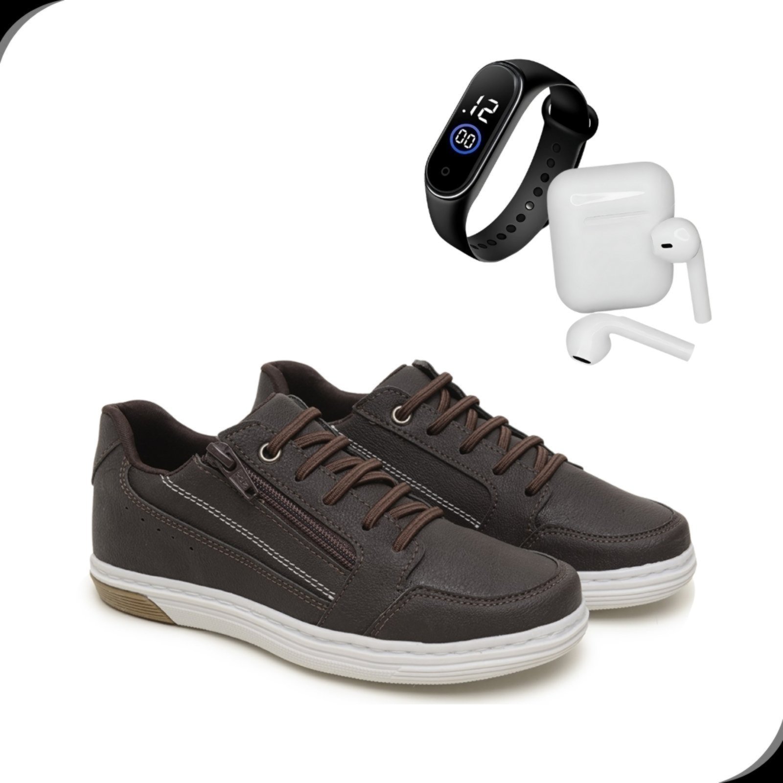 Infantil – Kit Tênis Casual Sapatenis Conforto e Estilo Rovetto com Fone Sem Fio e Relogio Digital