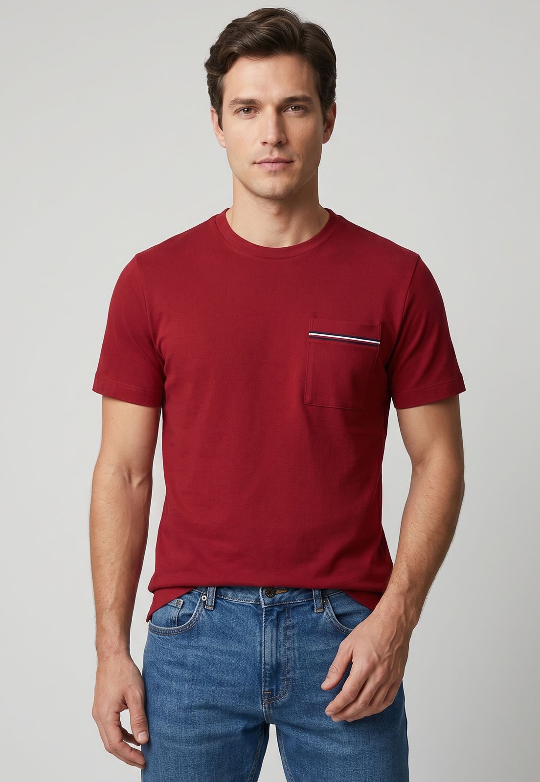 Camiseta Masculina Tommy Hilfiger Bolso Vermelha