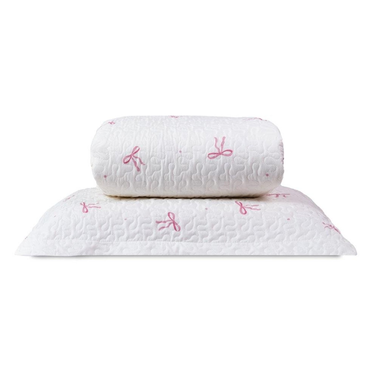 Colcha Solteiro Lacinhos Micropercal 180 Fios 2 - Peças - 100% Poliéster