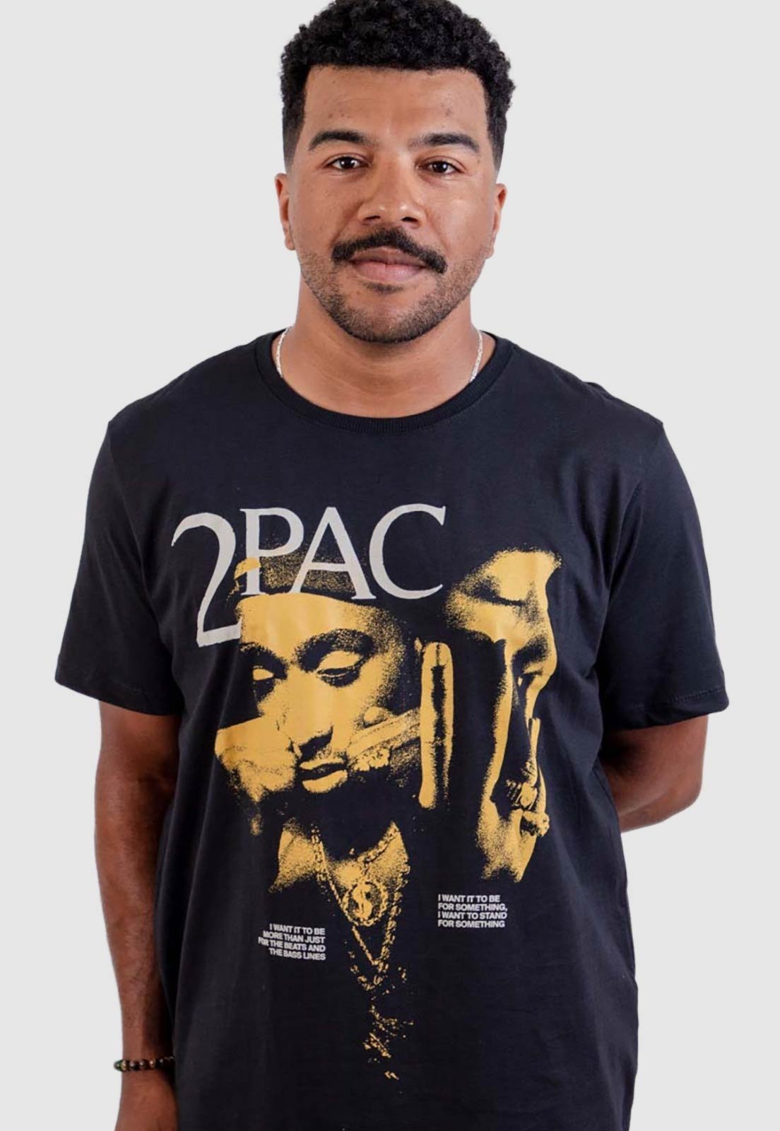 Camiseta Piticas Tupac I Want To Be Preto