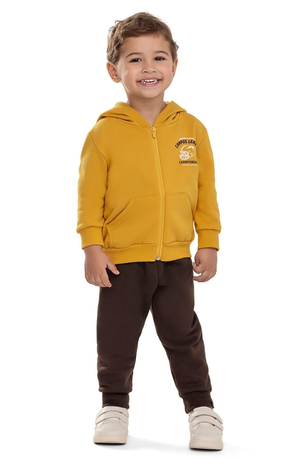 Infantil - Conjunto Longo Menino Esportivo Elian Amarelo