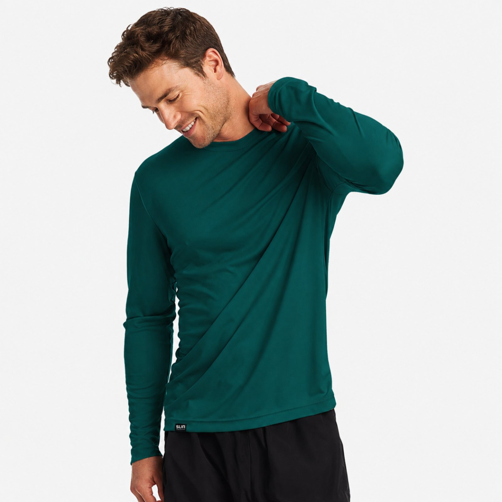 Camiseta Uv Masculino Slim Fitness Proteção Solar Praia - Verde Água