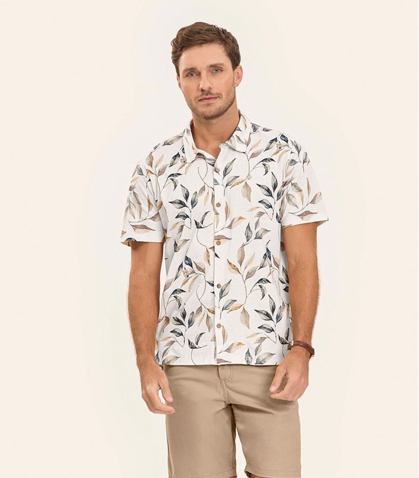 Camisa em Meia Malha Masculina Diametro Bege