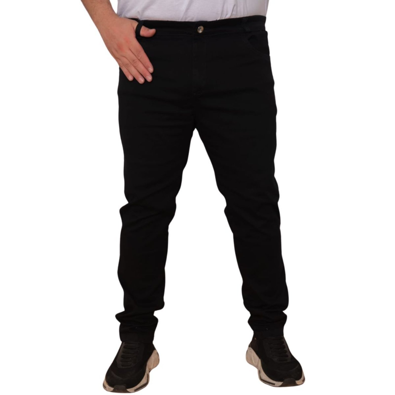 Calça Preta Tradicional Masculina Plus Size