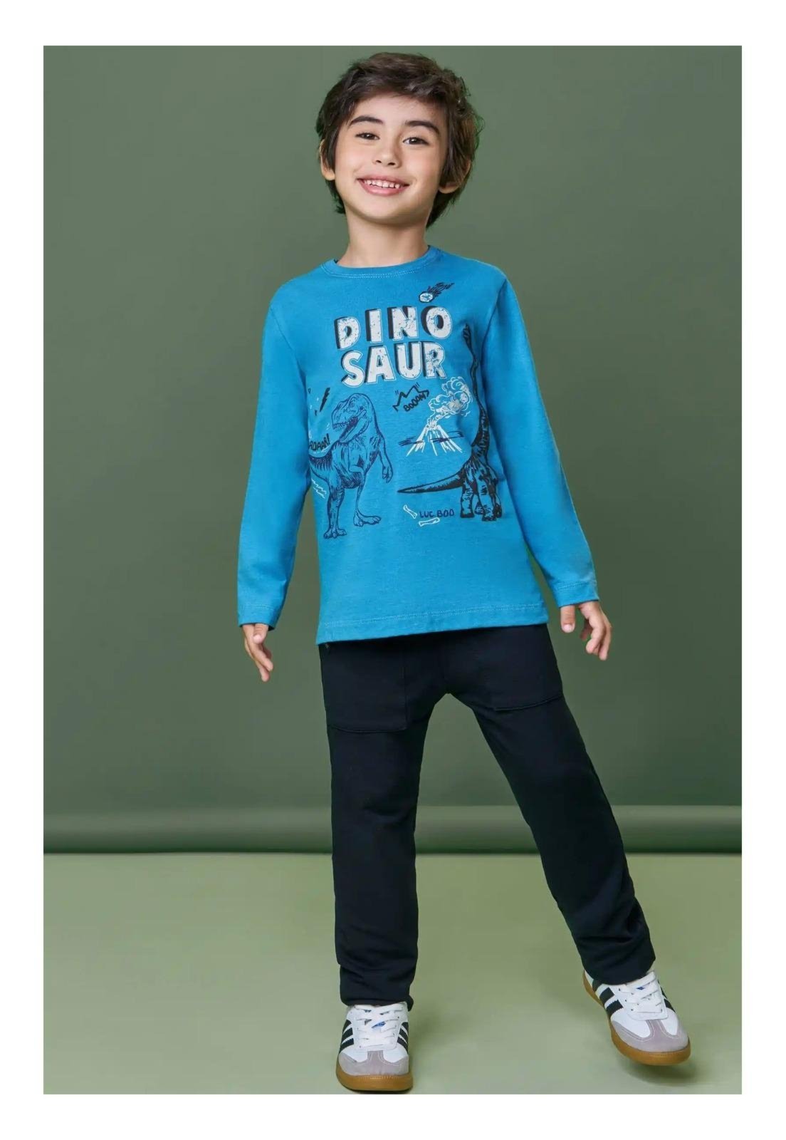 Infantil - Calça Moletom Preto com Elástico Menino LucBoo 10 Preto
