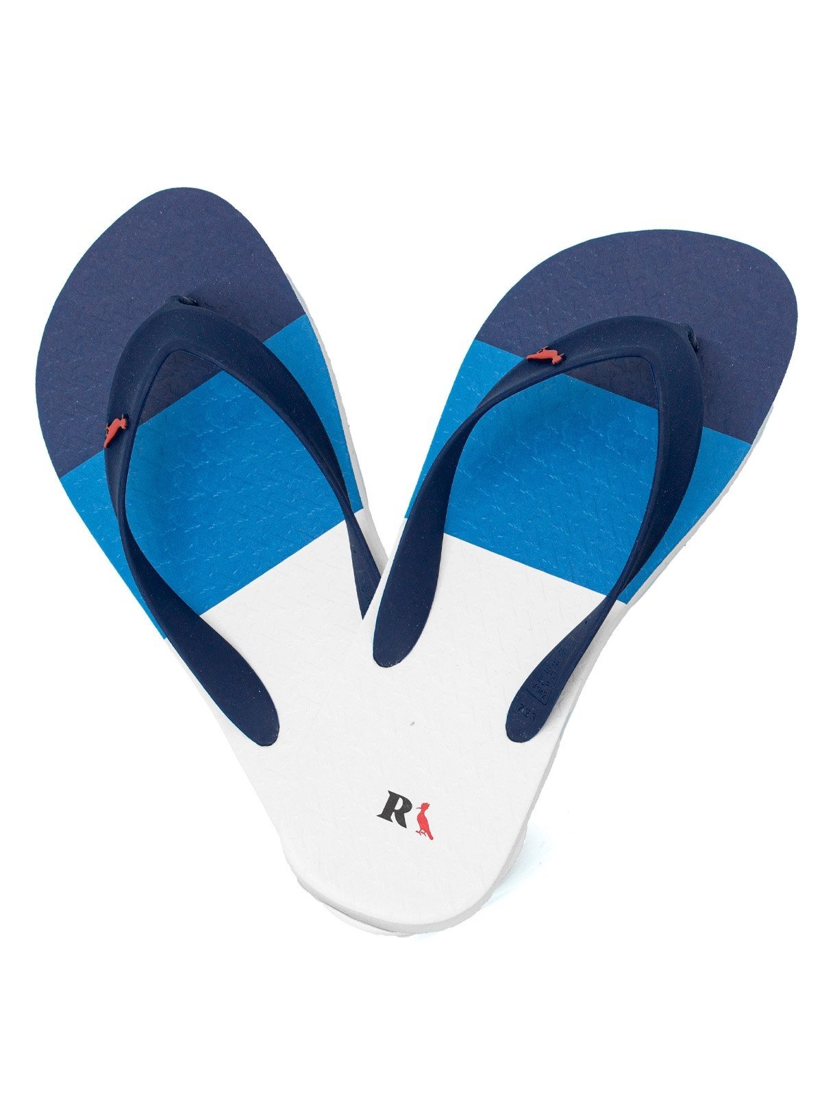 Kit 2 Chinelos Reserva Go Trancoso Casual Borracha Confortável Branco Azul+Branco Azul