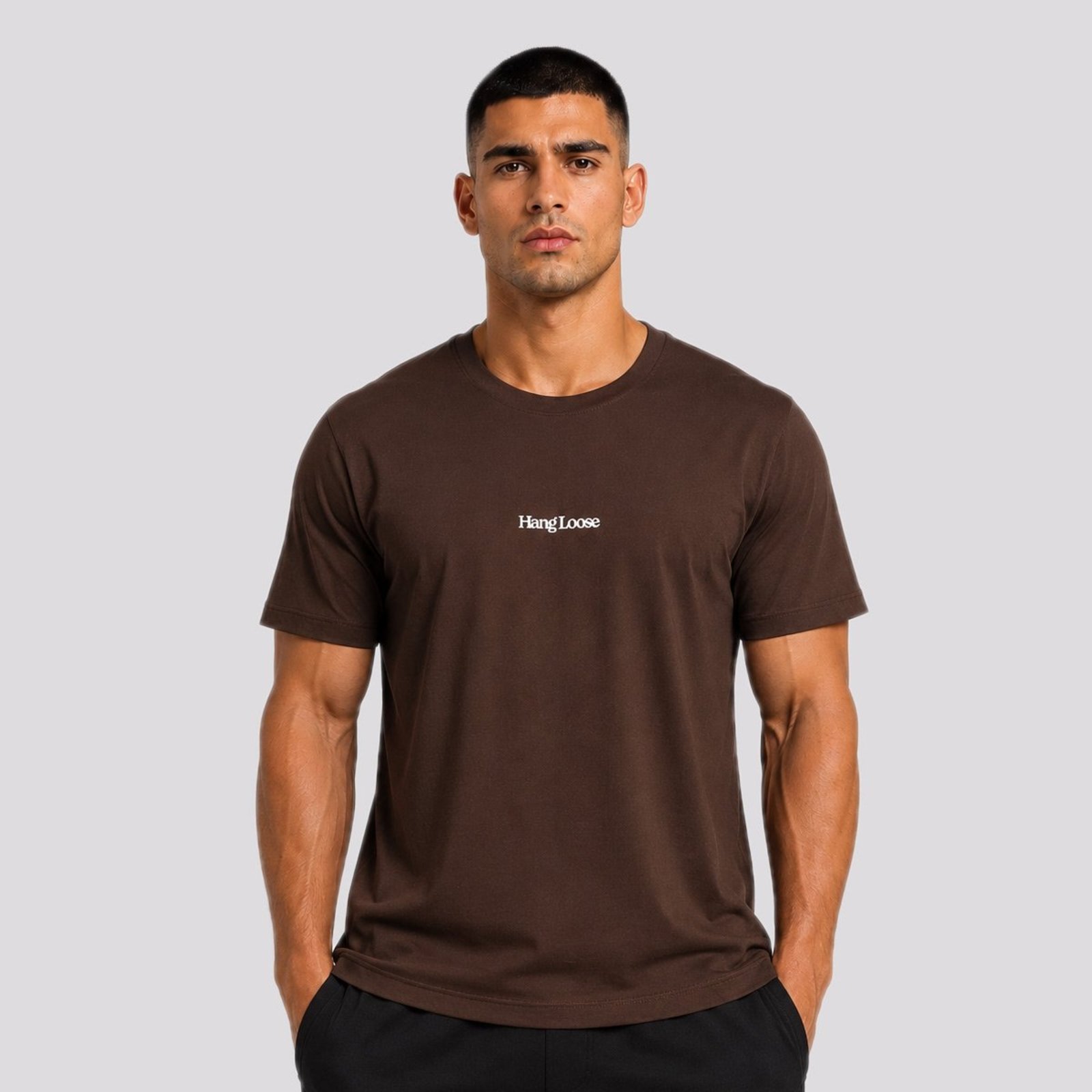 Camiseta Hang Loose Typo Marrom