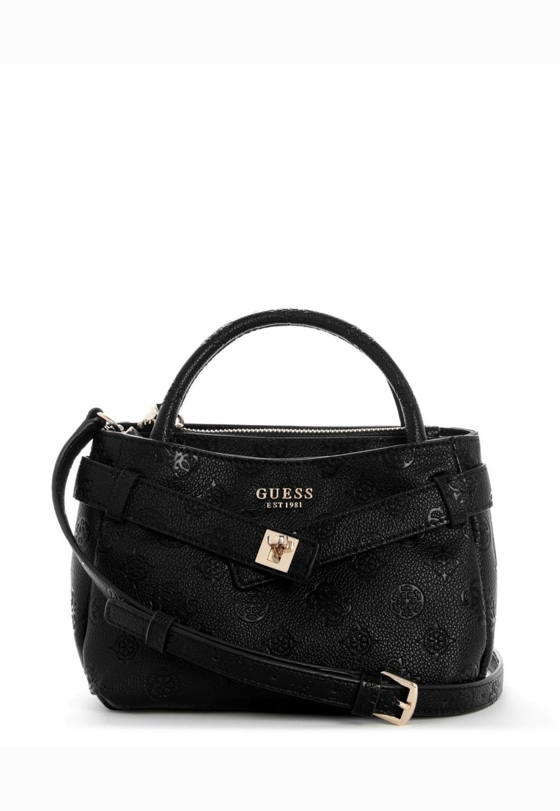 Bolsa Guess Ella Logo Mini Satchel Preto