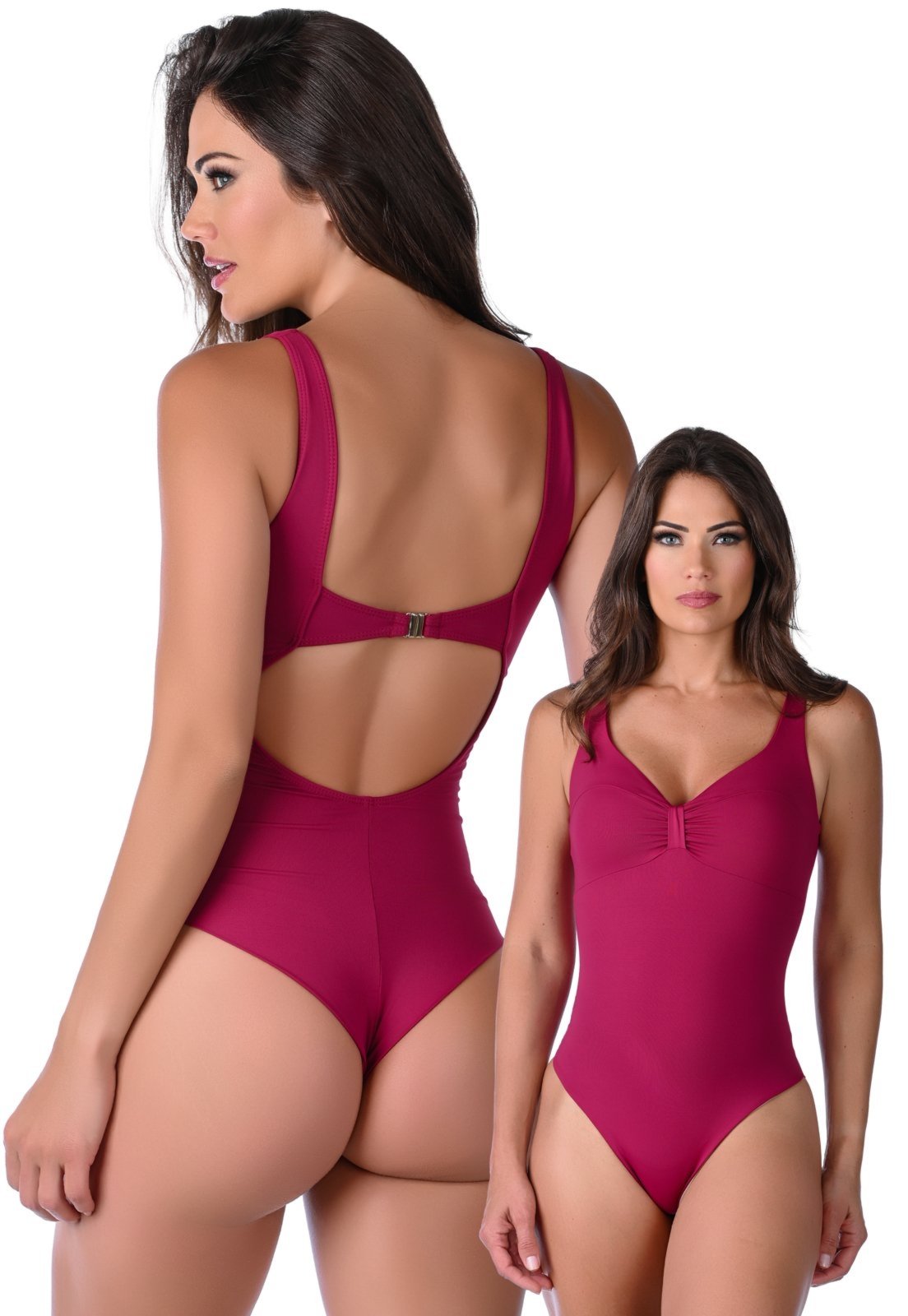 Maiô Fio Dental Duplo Summer Soul Decote V Com Bojo e Fecho Vermelho