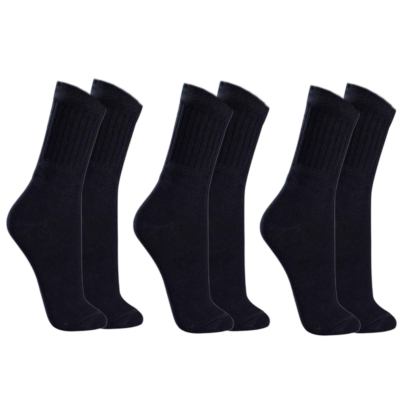 Kit 3 Pares Meias Selene Cano Longo Algodão Masculino Original Preto