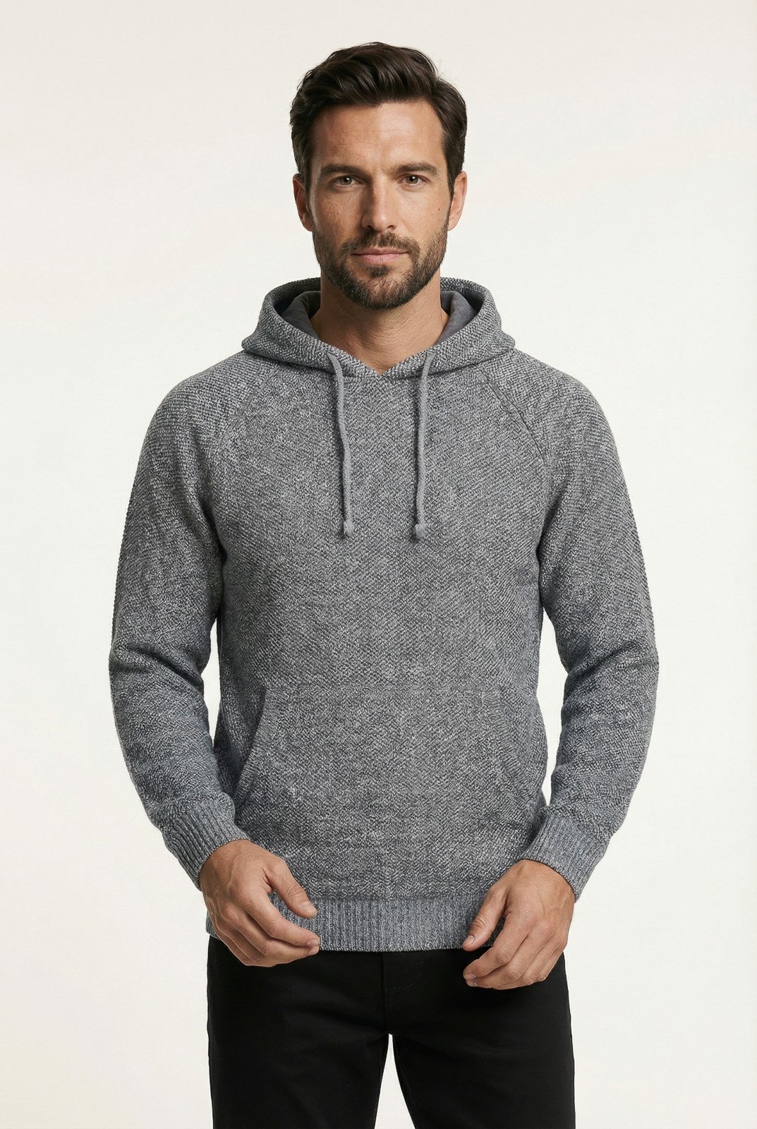 Blusão grosso térmico masculino com capuz 90150 - Cinza