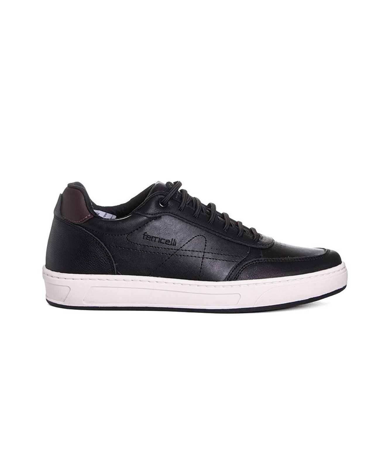 Tênis Masculino Ferriceli Casual Couro Preto Incolor
