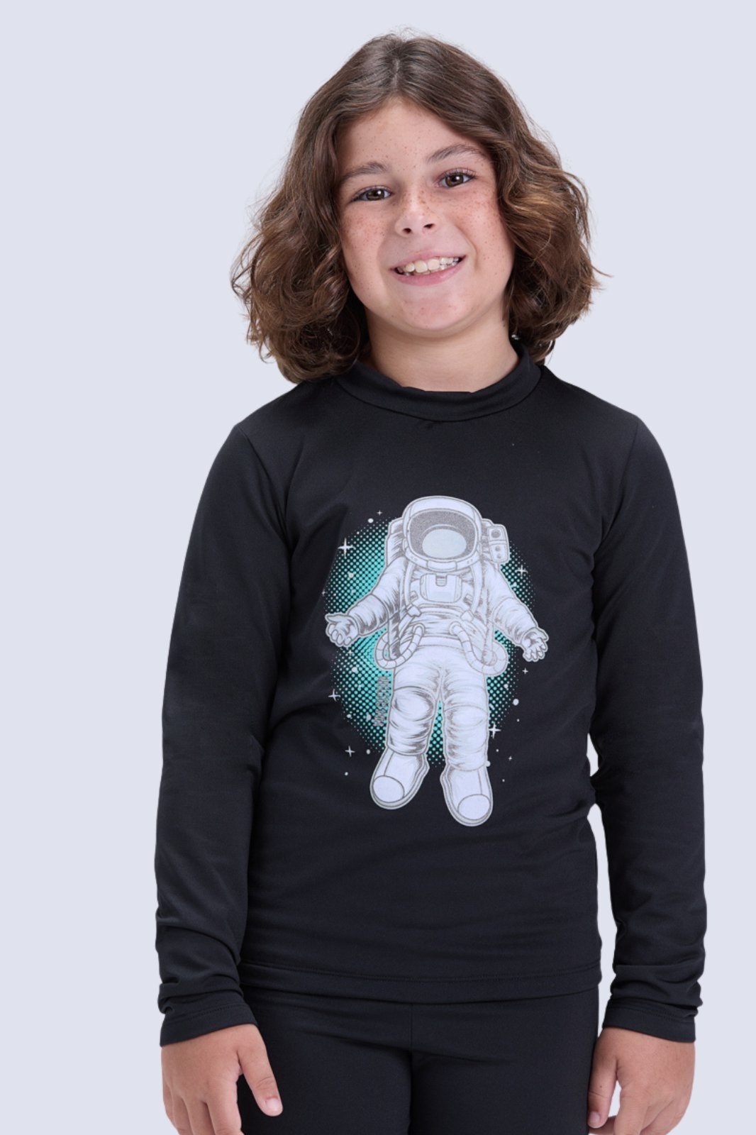 Vista 3 Infantil - Conjunto Térmico Masculino Brilha no Escuro Astronauta VIDA COSTEIRA preto VIDA COSTEIRA preto
