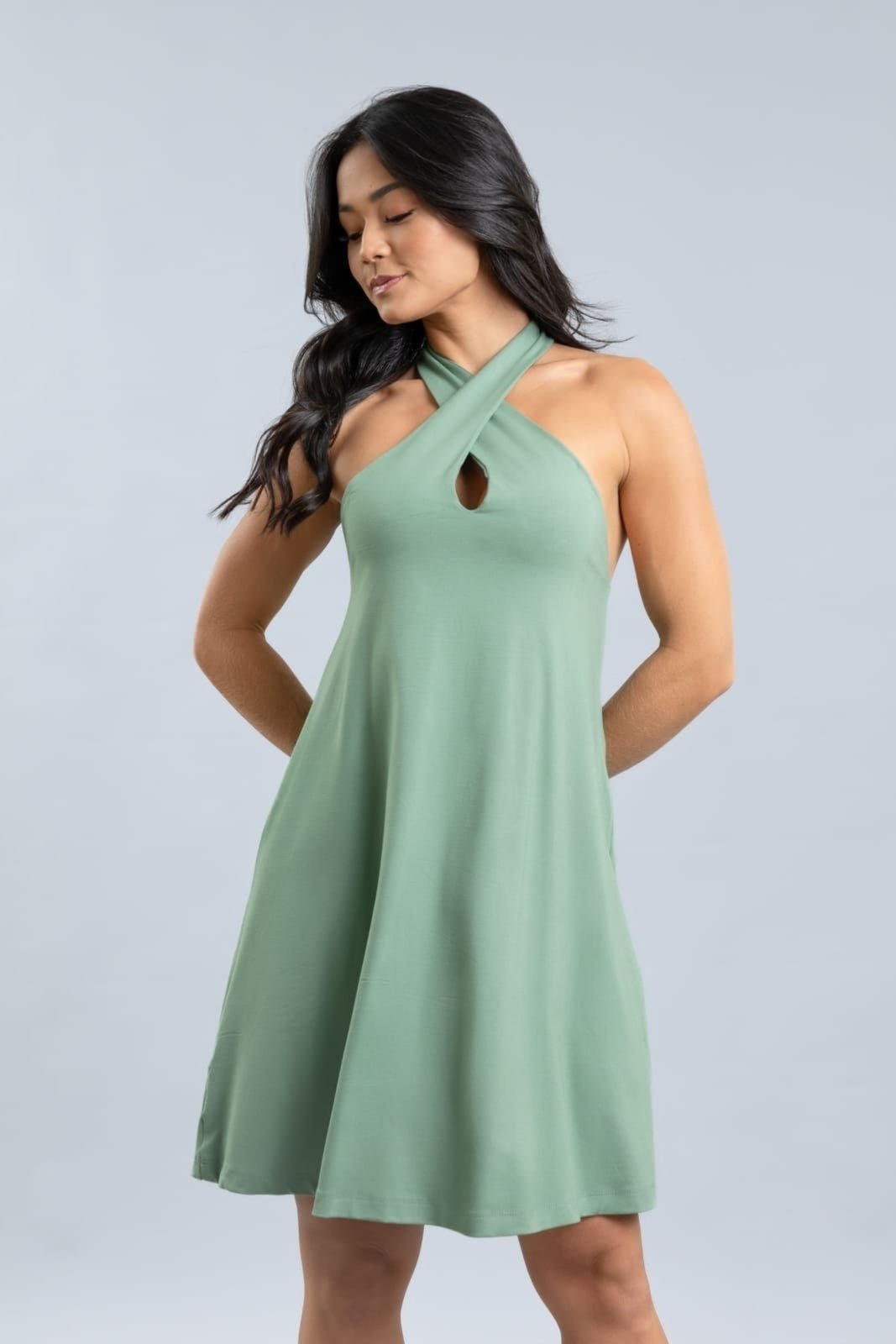 Vestido Curto Feminino Cotton Alça Transversal Dialogo