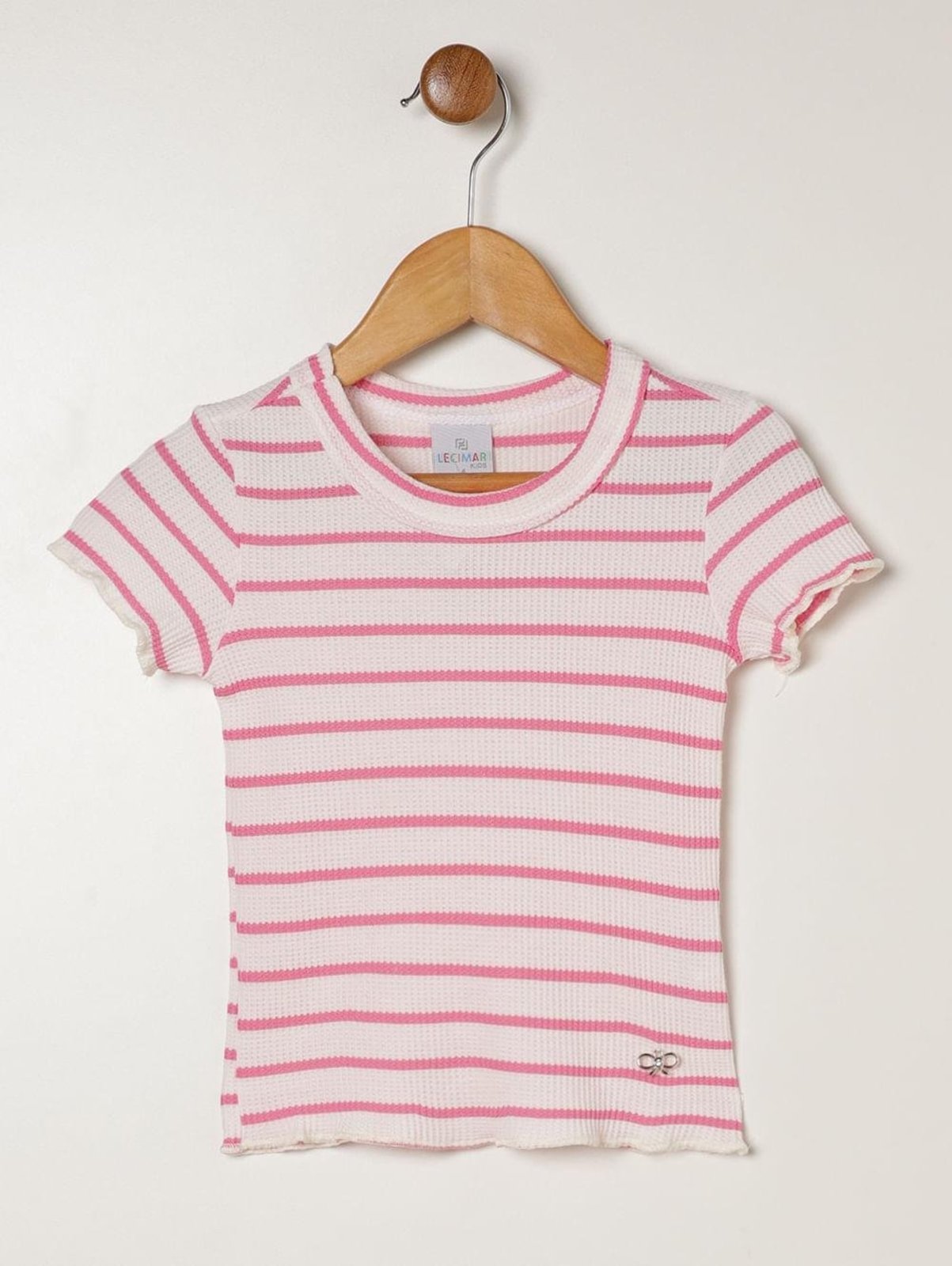 Infantil - Blusa Malha Manga Curta Para Menina - ROSA