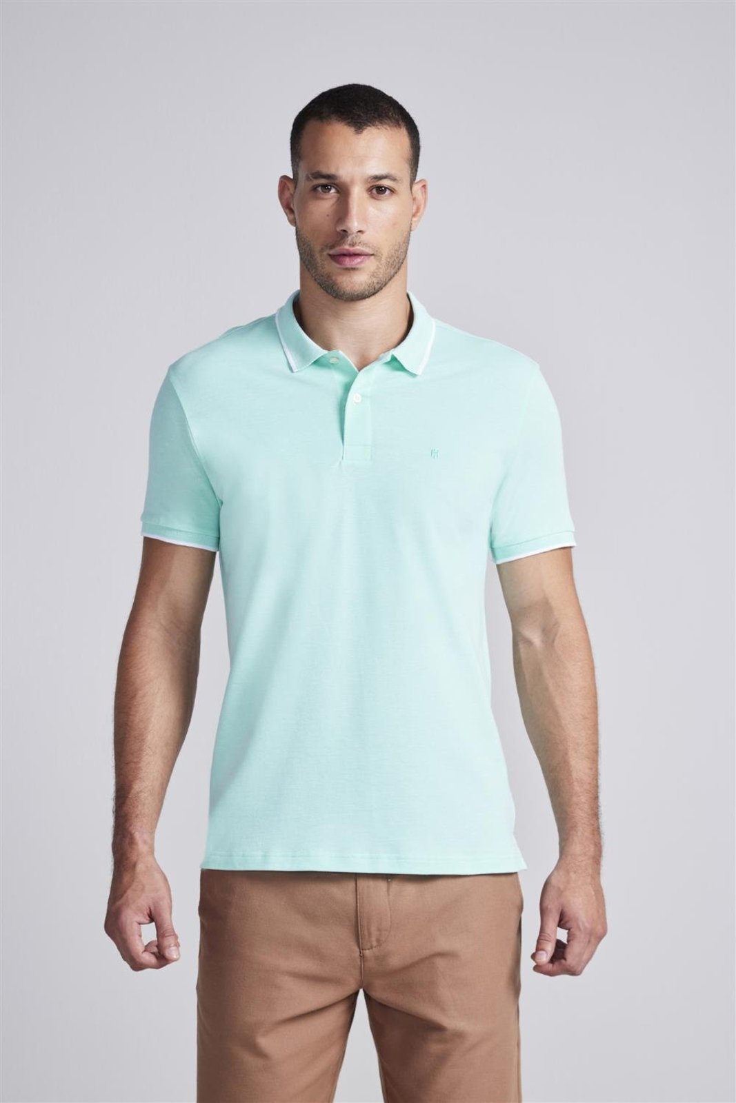 HIGHSTIL Camisa Polo Piquet Slim Fit - Verde Claro