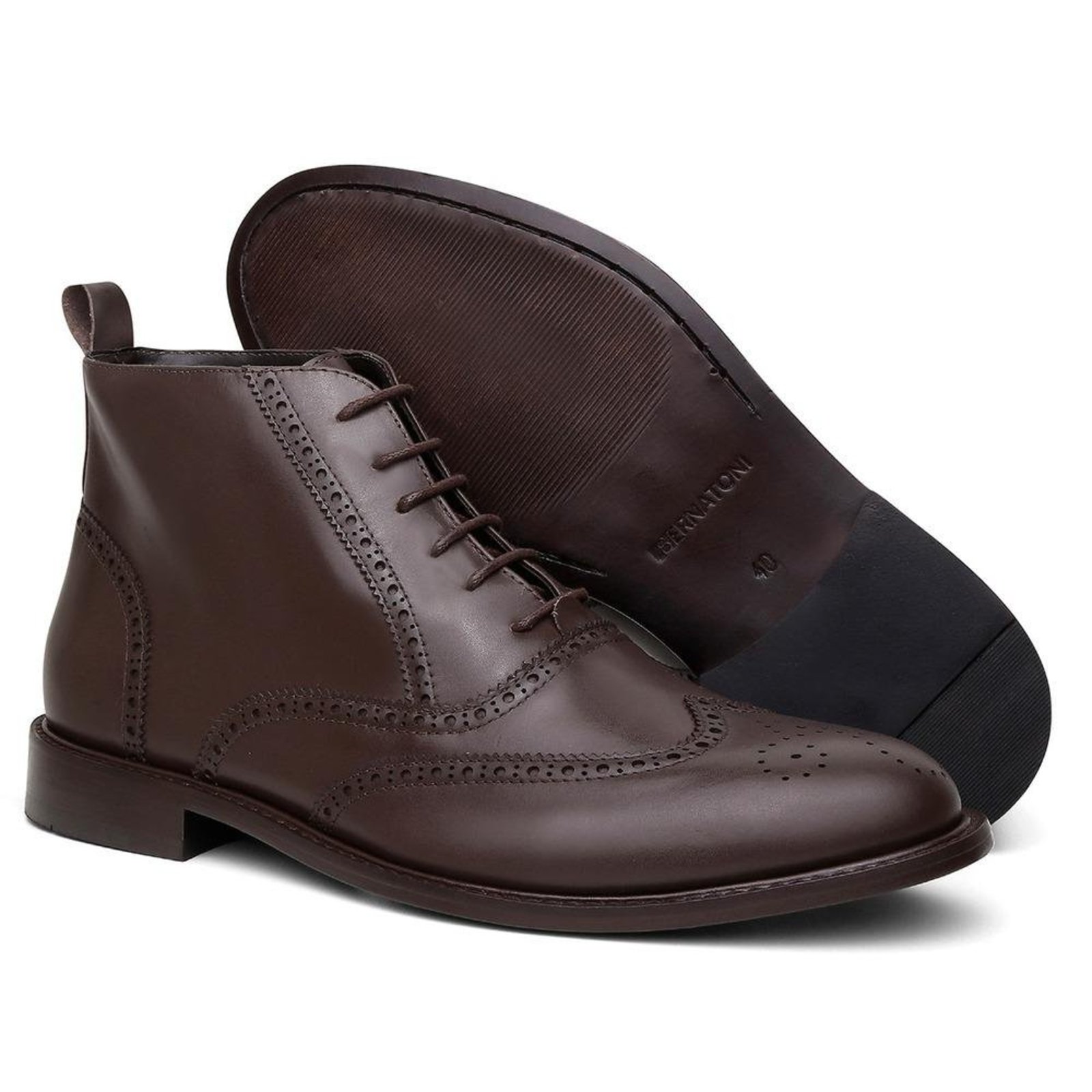 Bota Social Masculina Toronto em Couro Café 37 Café