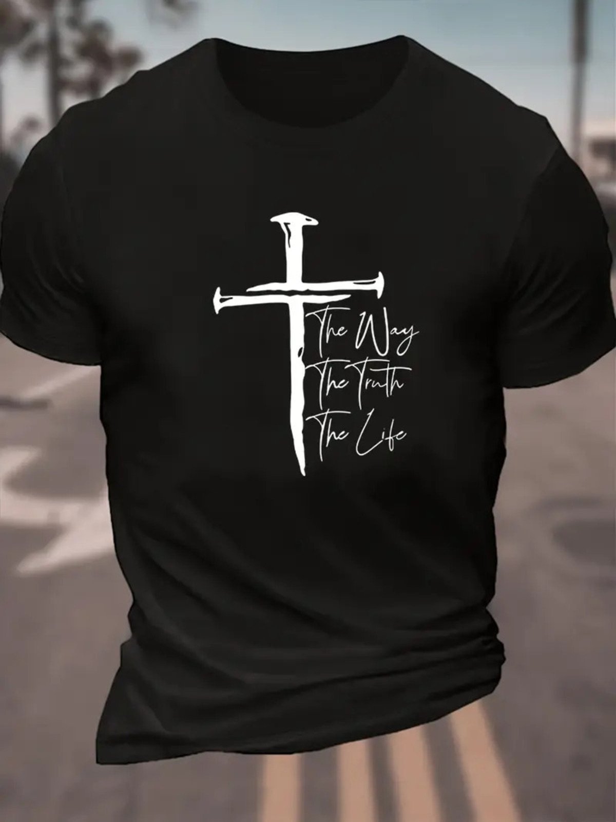 Camiseta Estampada Oversized Jesus The Way Safira Moda Algodão Preto