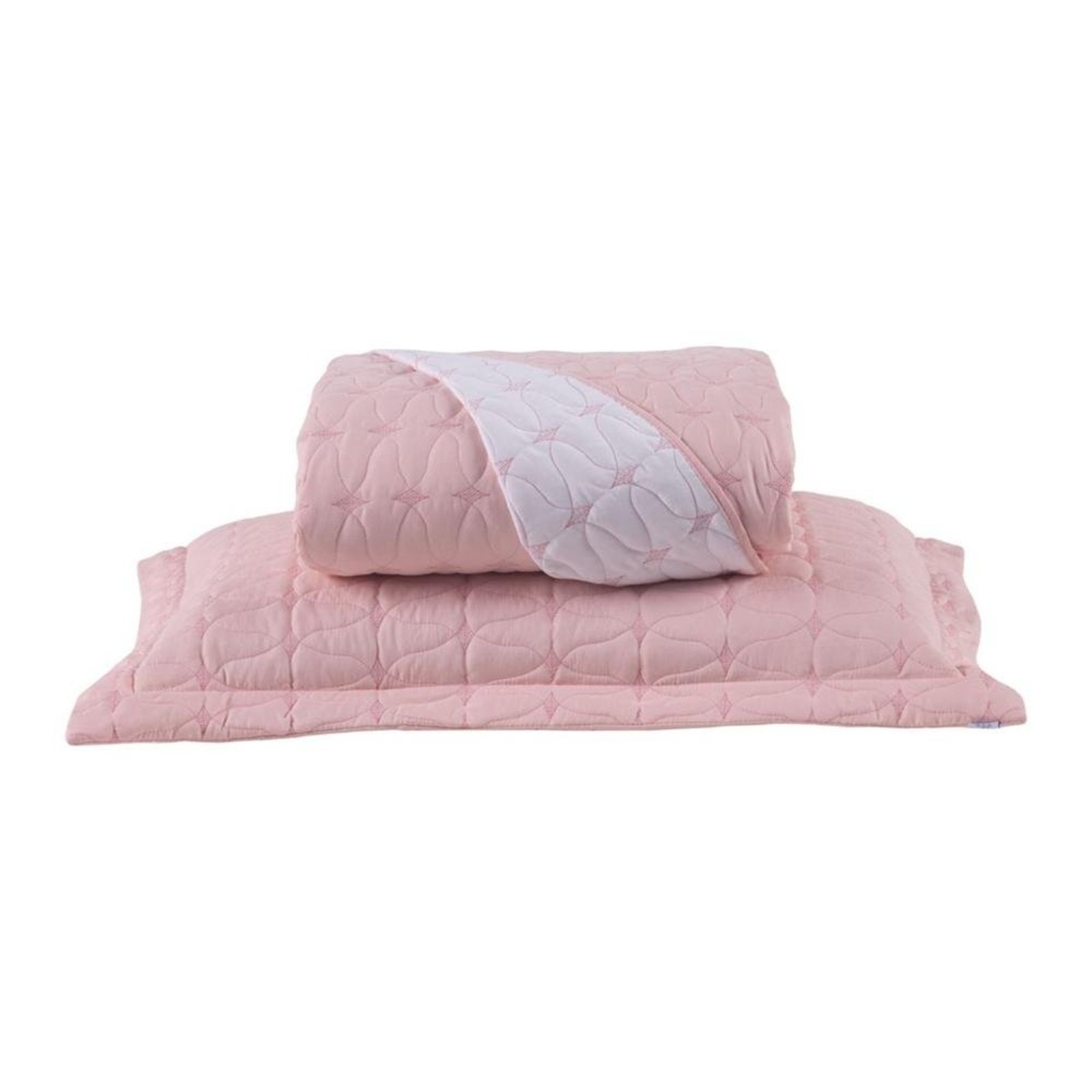 Cobre Leito Solteiro Cristal 200 Fios Bordado 2 Peças - Rose - Hipercal 100% Poliéster