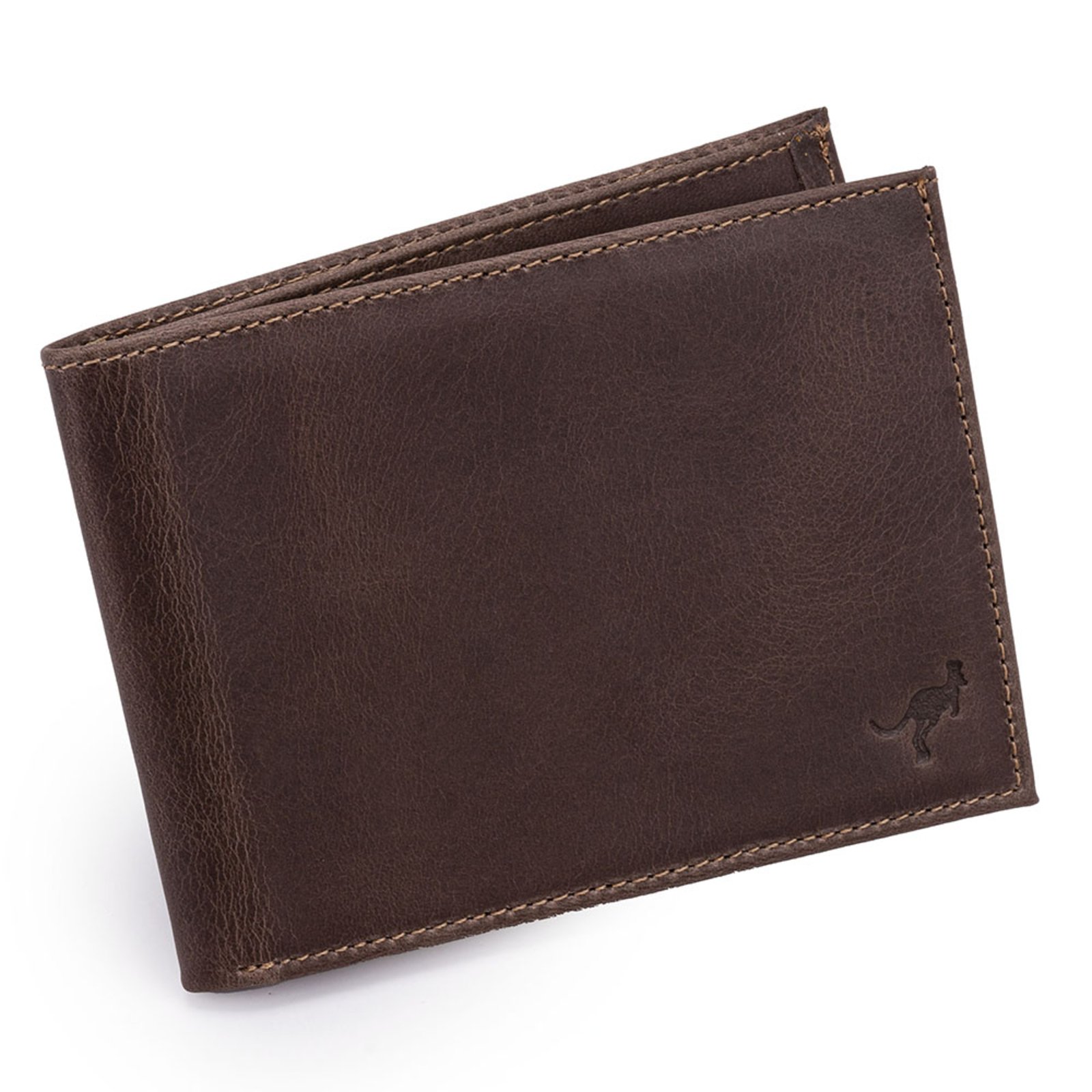 Carteira Masculina Luxo Couro Legítimo Rg-cédulas-cartões ello griff Marrom Escuro