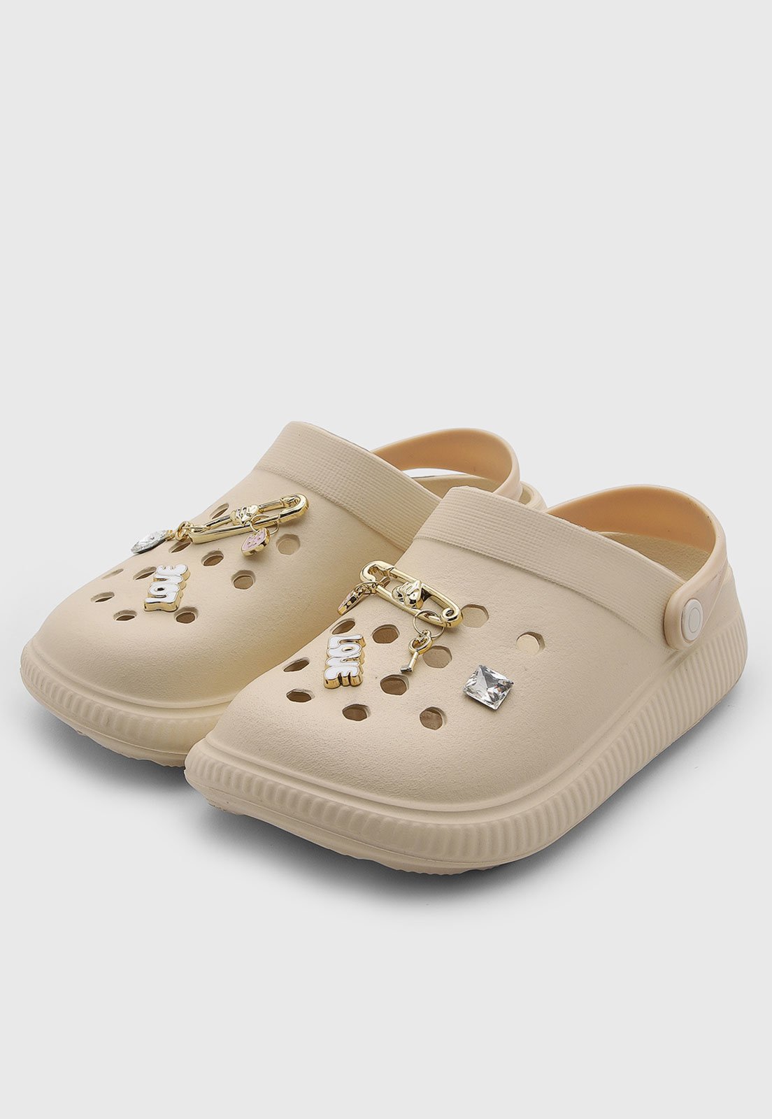 Infantil - Chinelo Molekinha Detalhes Decorativos Bege