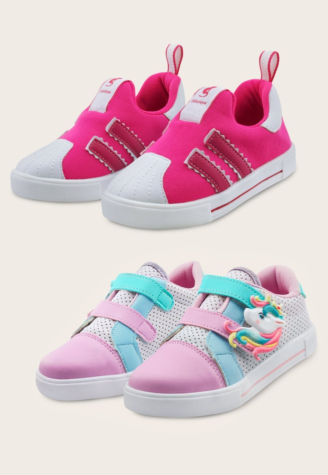 Infantil – Kit 2 Pares Tênis Menina Unicórnio/Pink Multicolorido Mzkid