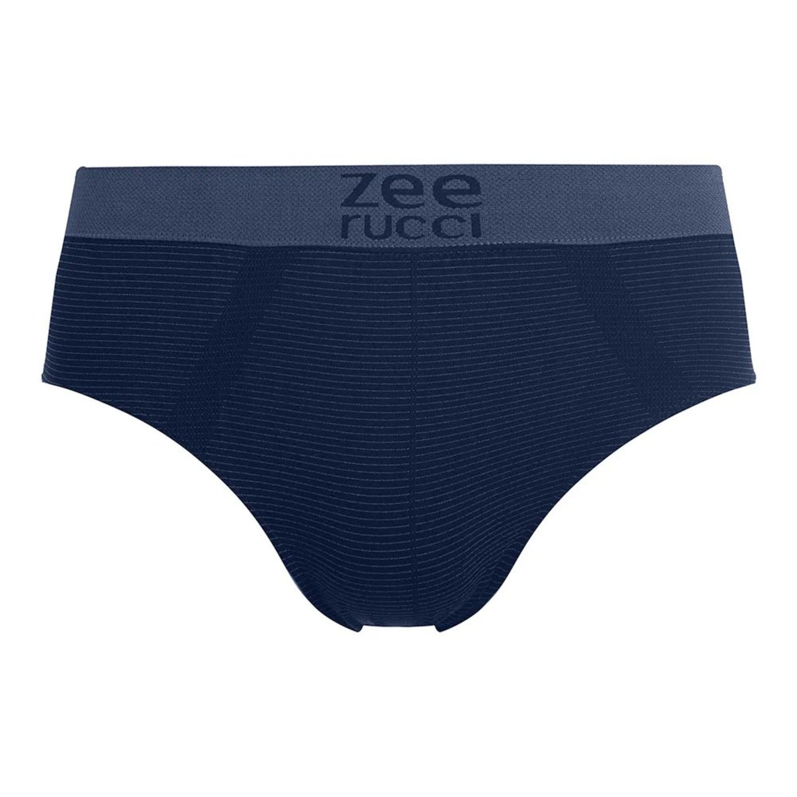 Cueca Slip sem Costura Listrada Azul