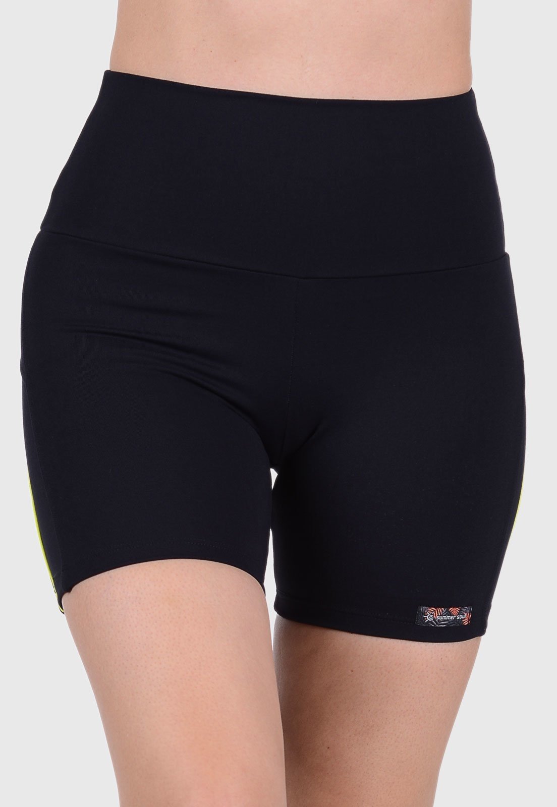 Vista 2 Short Curto Fitness Suplex Cós Alto Summer Soul preto Summer Soul preto