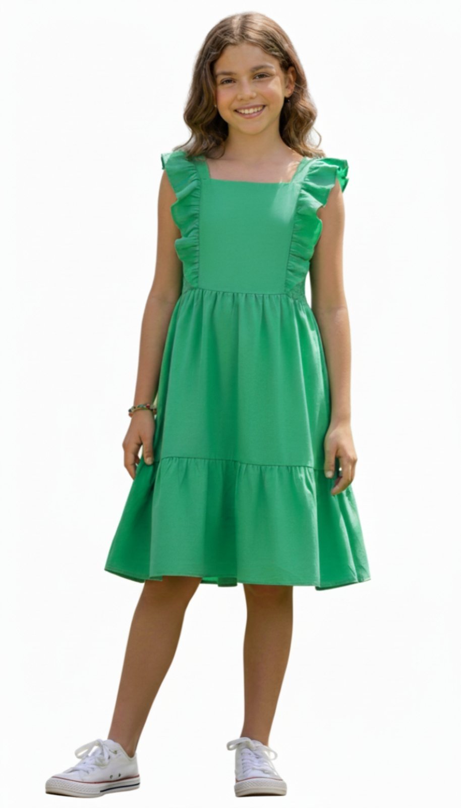 Infantil - Vestido D Bell Outlet Fashion Babado Verde