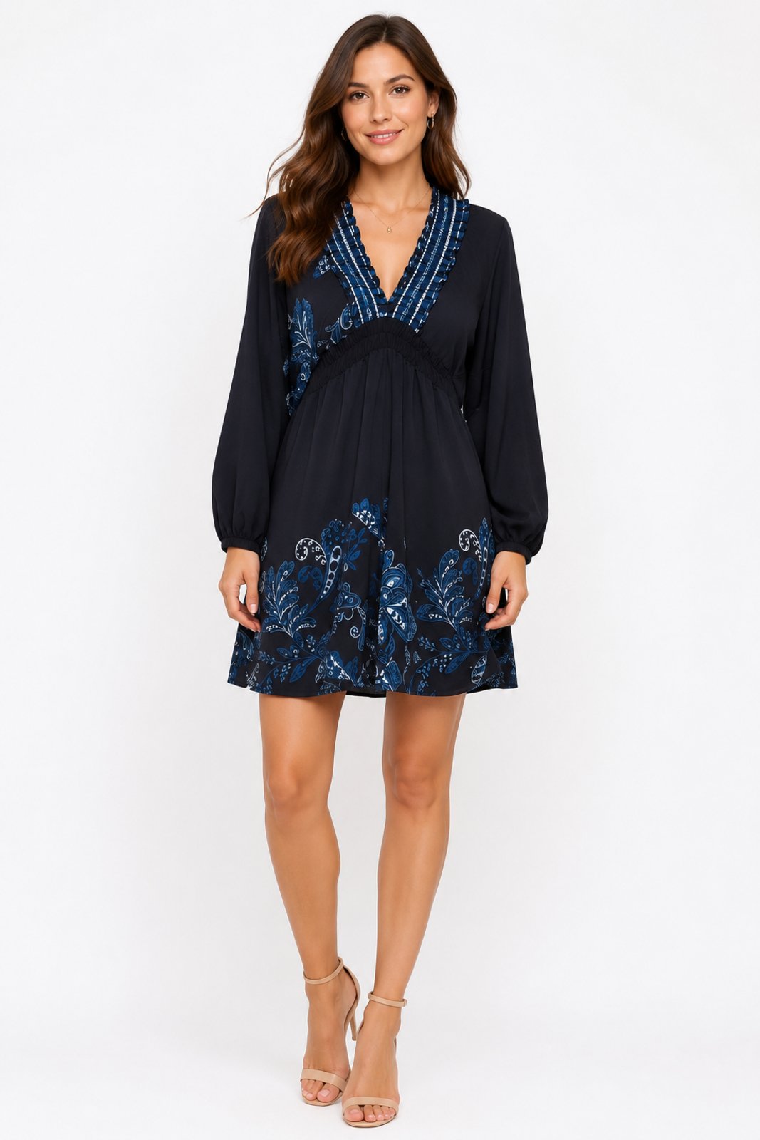 Vestido Curto D Bell Outlet Fashion Boho Chic Azul
