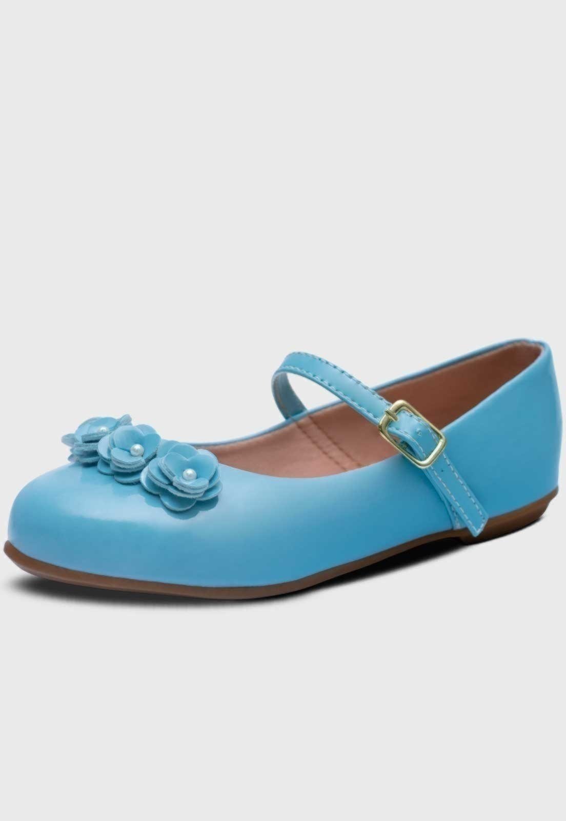 Infantil – Sapatilha Popidi Menina Mini Flores Azul