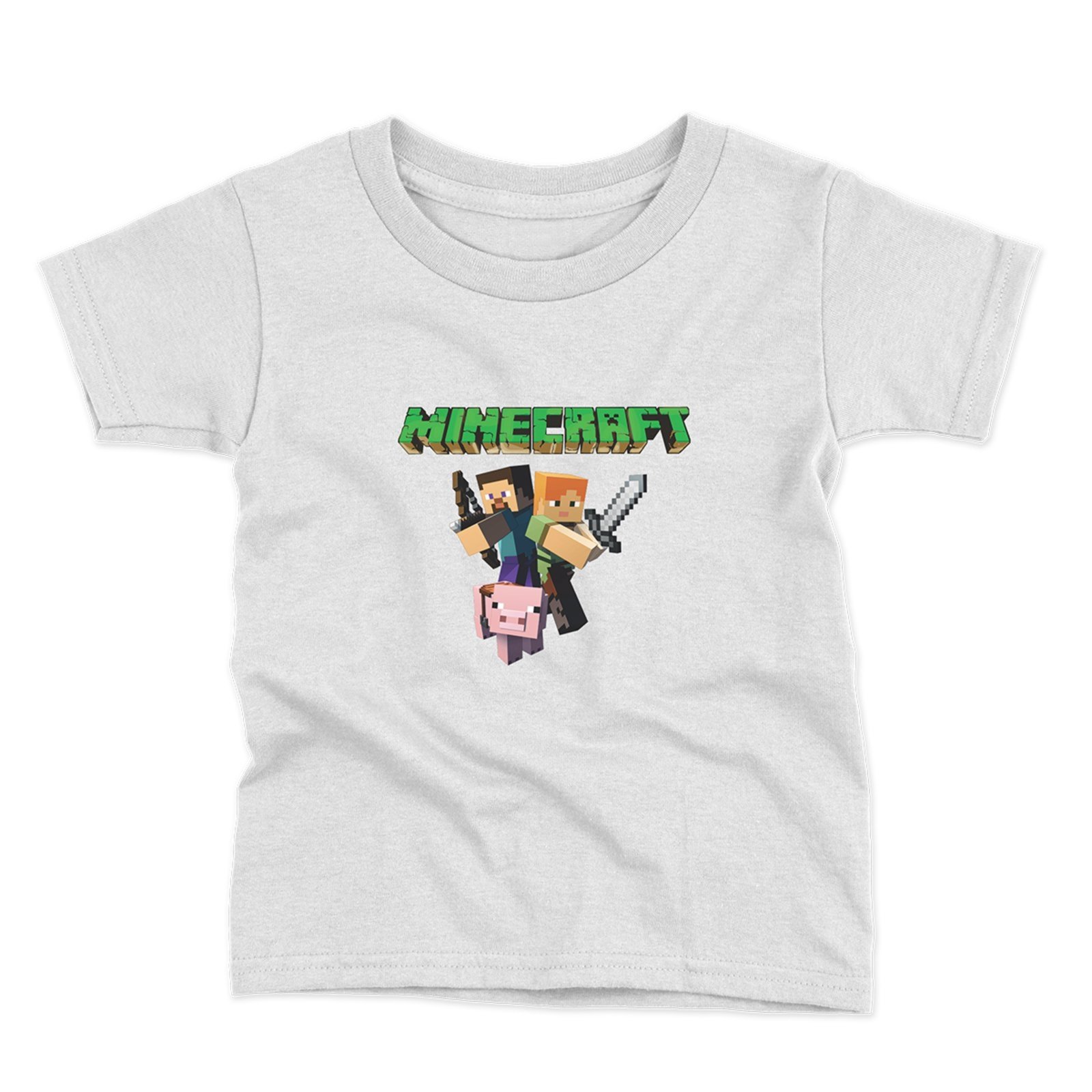 Infantil – Camiseta Menino Manga Curta Estampada Algodão Conforto Moda Verão Personagens Cubos Verde Escuro