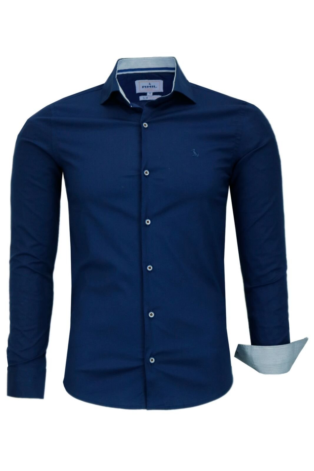 Camisa Social Masculina Algodão Elastano Amil Formal 1808
