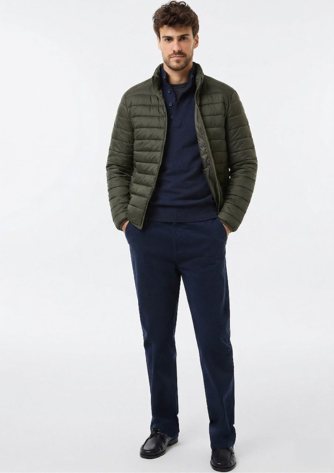 Jaqueta Masculina Puffer Matelassê Hering Verde