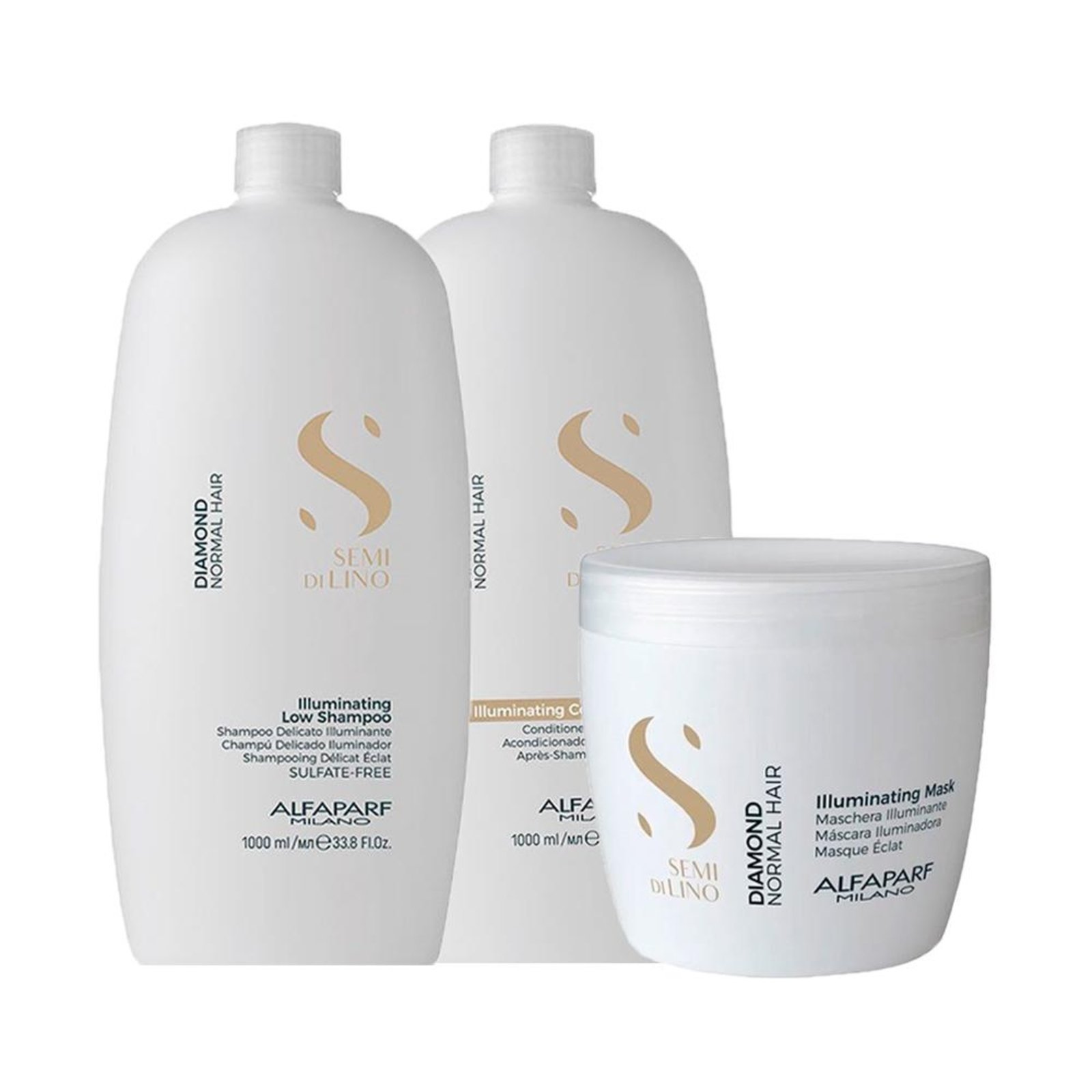 Alfaparf Semi Di Lino Diamond Shampoo, Cond e Máscara