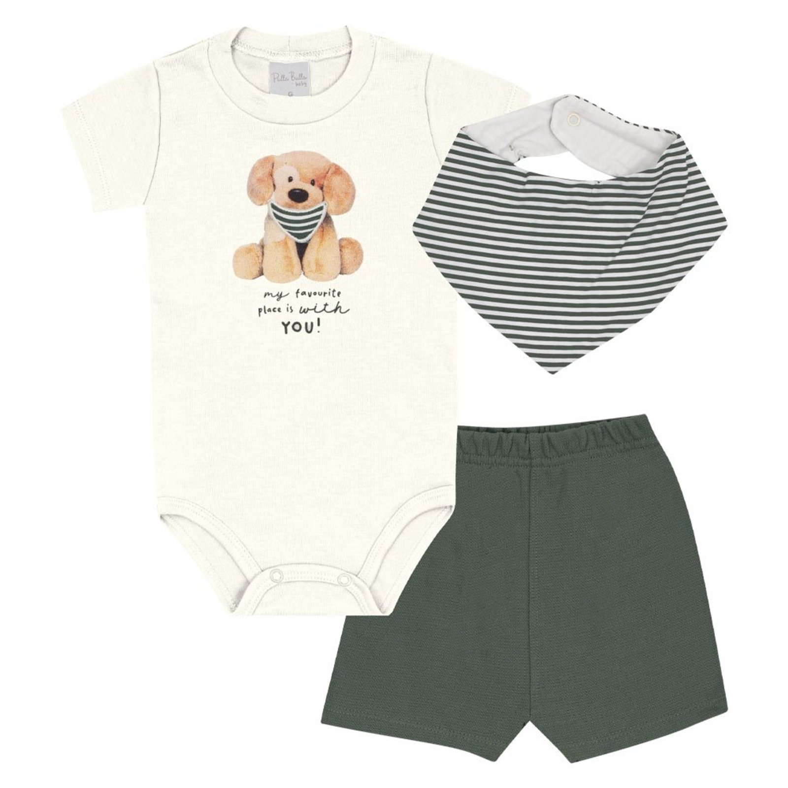 Infantil - Conjunto Bege Pulla Bulla Menino - 53270-1271