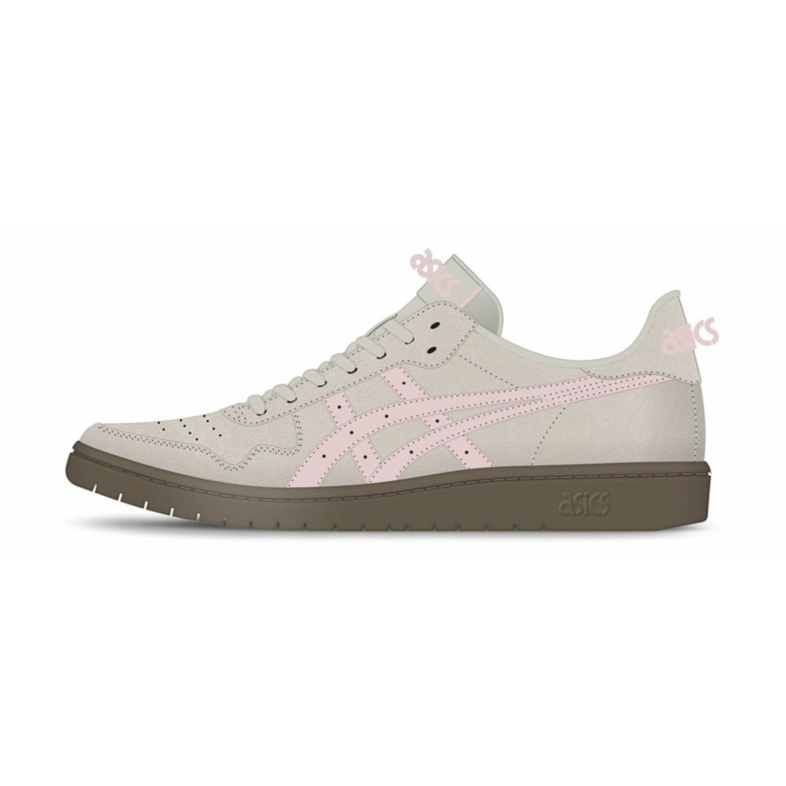 Tênis ASICS Japan S Camurca - Feminino - Cinza/Rosa